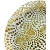 Essential Decor & Beyond 13" White Glass Charger with Gold Swirling Spirals Modern Design Set of 4 - 4 of 4