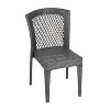 Gulches Outdoor Chair Set of 2 - Light Brown Polyethylene Wicker with Iron Frame, Weather-Resistant,Gray - 3 of 4