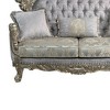 73" Miliani Sofa Fabric and Antique Bronze Finish - Acme Furniture: Leather Upholstery, Wood Frame, Includes 3 Pillows - 2 of 4