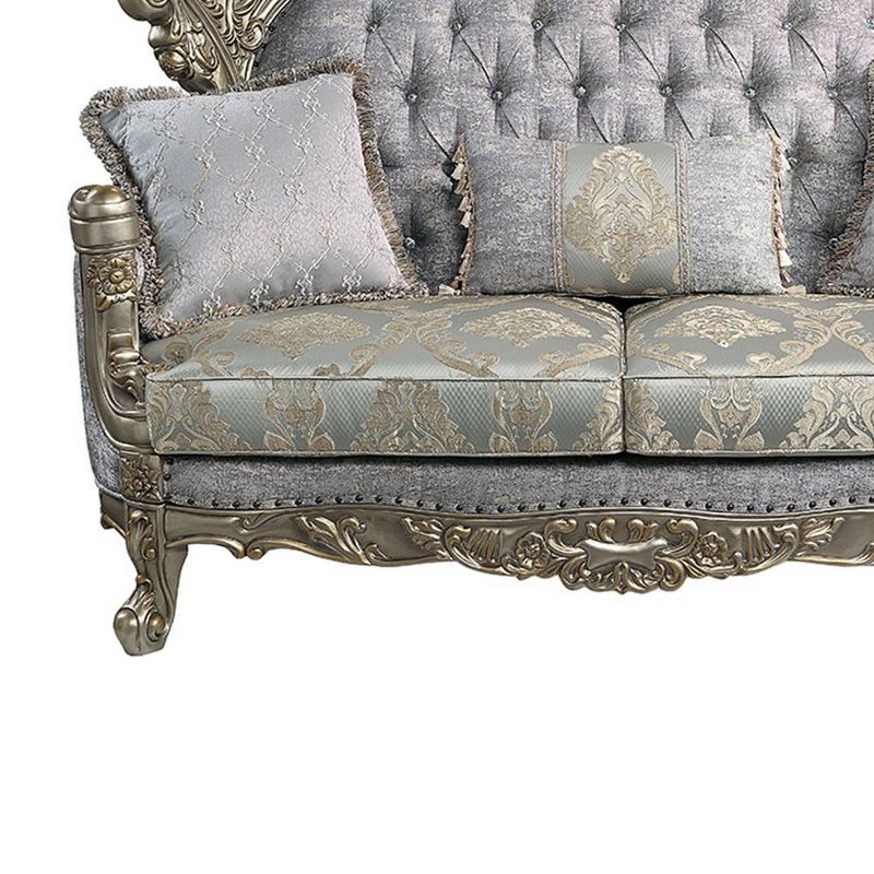 73&#34; Miliani Sofa Fabric and Antique Bronze Finish - Acme Furniture, 2 of 9