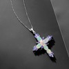Ross-Simons Ethiopian Opal and 1.90 ct. t.w. Tanzanite Cross Pendant Necklace in Sterling Silver - 3 of 4