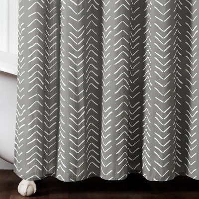 72"x72" Hygge Modern Arrow Linen Shower Curtain Dark Gray - Lush Décor ...