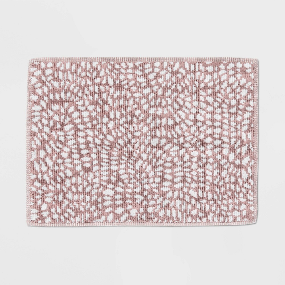 Photos - Bath Mat 20"x30" Performance Plus Bath Rug Mauve Geo - Threshold™: Cotton, Low Pile, Machine Washable, OEKO-TEX Certified