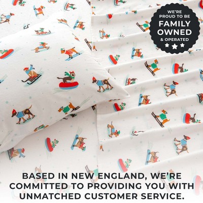 Queen Gray Cotton Flannel Holiday Print Sheet Set