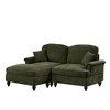 Elegant Mid-Century 2-Seater Modular L-Shaped Sectional Sofas, Removable Skirt, Spindle Legs & Movable Ottoman ¨C Comfy Chenille Loveseat Couch - 3 of 4