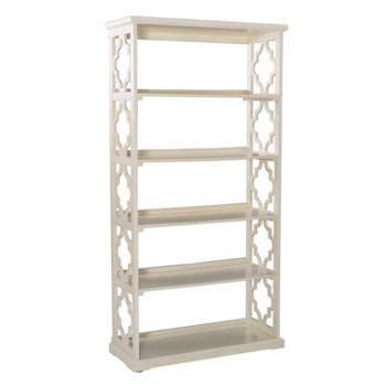 72.8" 5 Anthony Traditional Display and Storage 5 Shelf Bookcase White - Powell