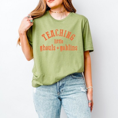 Simply Sage Market Teaching Little Ghouls and Goblins Short Sleeve Tee - 2XL - Light Green