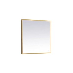 Elegant Lighting Pier 27x36 inch LED Mirror with Adjustable Color Temperature 3000K/4200K/6400K in Brass - 1 of 4