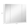 LED Medicine Cabinet, 35.5 x 29.5" Wall-Mounted Bathroom Vanity Mirror Organizer with Dimmer Touch Switch, Three Doors, and USB Charged - 4 of 4