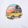 Women's Ford Bronco Bronco At The Beach Cap Sleeve Baby Rib Crop Top White Small - 3 of 4