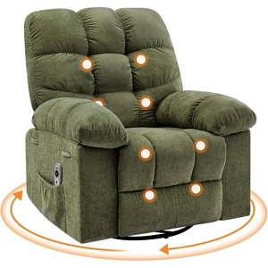 Oversized Rocking Recliner Chair, 360 Degree Swivel Massage Chair with Vibration Massage and Heat - 1 of 4