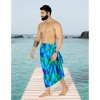 HAPPY BAY Men's Summer Long Vacation Sarong Beachwear Holidays Wrap Lava Lava Beach Cover Up Sarongs For Men One Size Admiral, Leaves - 2 of 4