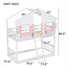 RISOKEYS Twin over Twin House Bunk Bed - Wood  Bunk Bed with Roof, Window, Window Box, Door, Safety Guardrails and Ladder for Girls Boys - 3 of 4