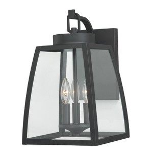 VAXCEL Granville Bronze Geometric Outdoor Wall Light Lantern Clear Glass - 1 of 4