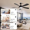 52 Inch Smart Ceiling Fan With Lights and Remote High CFM Reversible DC Bedroom Ceiling Fan 6 Wind Speeds Dimmable LED 5 Carved ABS Blades - 4 of 4