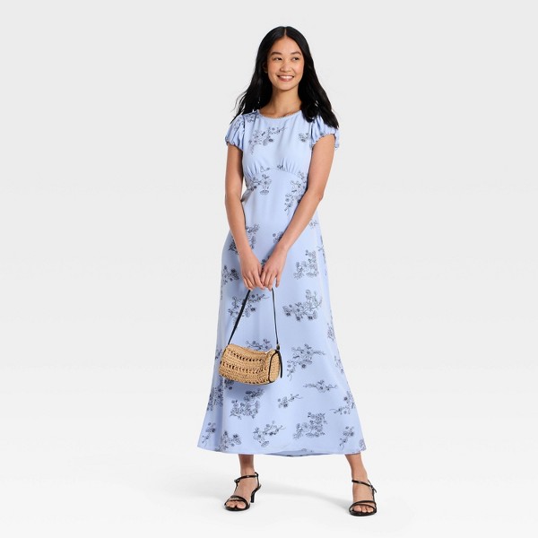 Vestido Largo Floral de Manga Corta con Efecto Globos para Mujer - A New Day™ 3