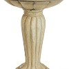 Sunnydaze Outdoor Glass Fiber Reinforced Concrete Patio Garden Grecian Column Style Bird Bath - 20" - Antique White - 3 of 4