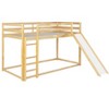 NicBex Twin over Twin Bunk Bed Pine Bed Frame Loft Bed with Door, Slide, Ladder and Full Length Guardrail, No Box Spring Required - 3 of 4