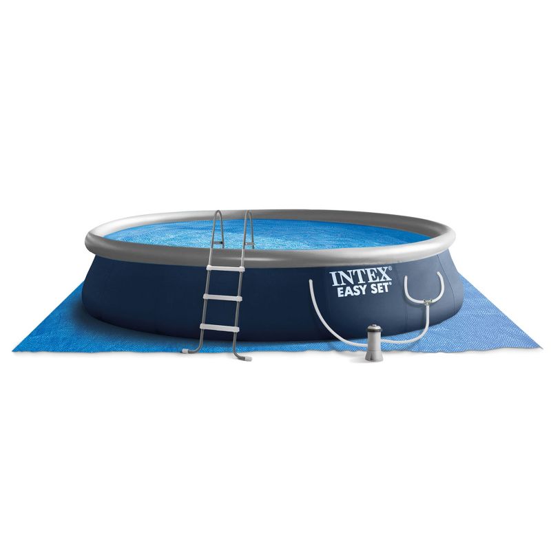 Intex Easy Set 15' x 42" Round Inflatable Outdoor Above Ground Swimming Pool Set with 1000 GPH Filter Pump, Ladder, Ground Cloth, and Pool Cover, 1 of 7