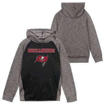 NFL Tampa Bay Buccaneers Boys' Black/Gray Long Sleeve Hooded Sweatshirt