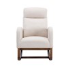 Grungis Linen  Accent Chair with Wood Legs,37"W Rocking Chairs with High Back and Side Pocket,Arm chair for Bedroom,Reading Room - 4 of 4