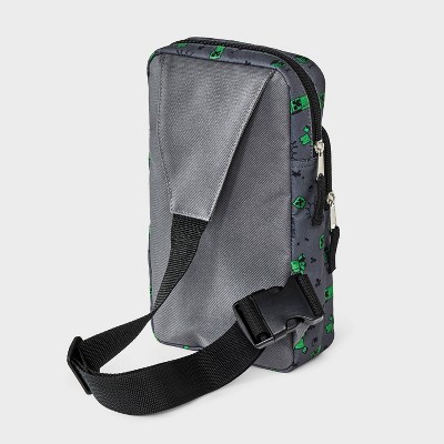 Boys' Minecraft Gaming Sling Pack Pouch - Gray/Green - image 2