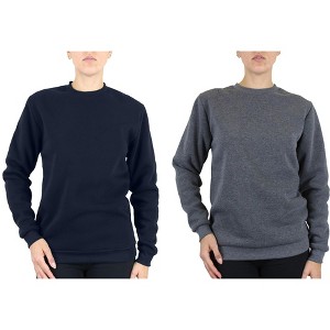 Galaxy By Harvic Women's Loose Fit Fleece-Lined Pullover Sweatshirt-2 Pack - 1 of 2