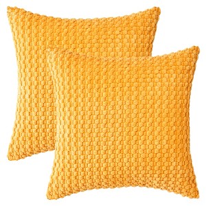 REGALWOVEN Corduroy Fade-Resistant Polyester Modern Square Throw Pillow Covers Set of 2 - 1 of 4