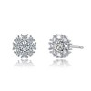 Charming White Gold-Plated Snowflake Cluster Stud Earrings with Sparkling Cubic Zirconia for a Festive and Elegant Touch - 3 of 3