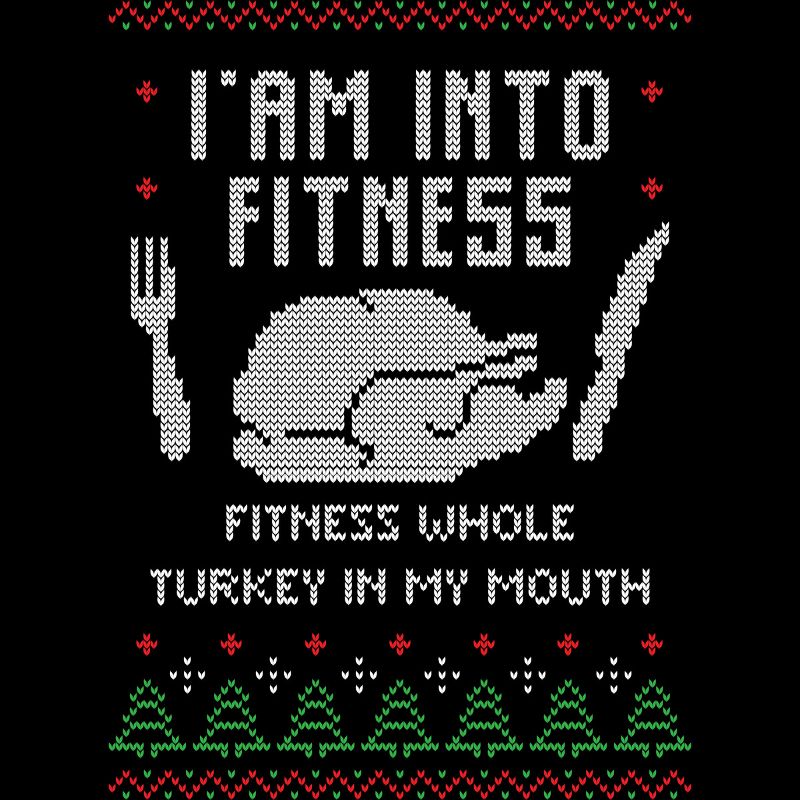Women's Design By Humans Fitness Whole Turkey Ugly Christmas Sweater By shirtpublic Racerback Tank Top, 2 of 4