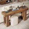 HDZNVF 63 in Extra Long Farmhouse Console Table, Rustic Mix Brown Wooden Rectangular Sofa Table Behind Couch - 3 of 4