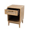 Olivia & May Wood Accent Table: Rattan Drawer, No Assembly, Indoor Use, Modern Style - 4 of 4