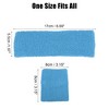 Unique Bargains Stretchy Cotton Blend Sweat Absorbing Sport Headband Wristband Sky Blue 3 pcs - 4 of 4