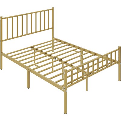 Yaheetech Metal Queen Size Platform Bed Frame With Spindle Headboard ...