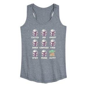 Women's - Star Wars - The Mandalorian Mandalorian Moods Graphic Racerback Tank - 1 of 4
