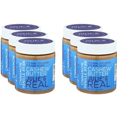 Julies Real Cinnamon Vanilla Cashew Butter - Case of 6 - 9 oz