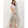 Allegra K Women's Floral Ruffle Skirt Wrap Tiered Asymmetrical Chiffon Skirts - 4 of 4