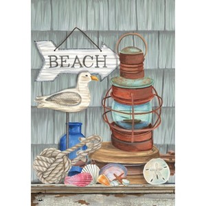 Beachy Vibes Summer House Flag Nautical Rustic Lantern 28" x 40" Briarwood Lane - 1 of 4