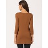 Allegra K Women's 3/4 Sleeve Round Neck Button Decor Casual Stretchy Tunic Tops - 4 of 4