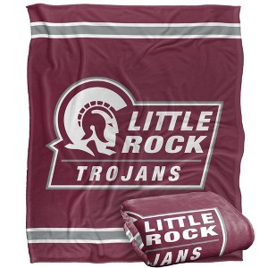University Of Arkansas At Little Rock Primary Logo Stripes Silky 50x60 Blanket, 1 Sided - 1 of 4