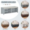 Kumasinova 43.3" Entryway Storage Bench,Shoe Ottoman Bench with Slatted Doors&Movable Cushion for Living Rooom&Hallways,220lbs Max - 4 of 4
