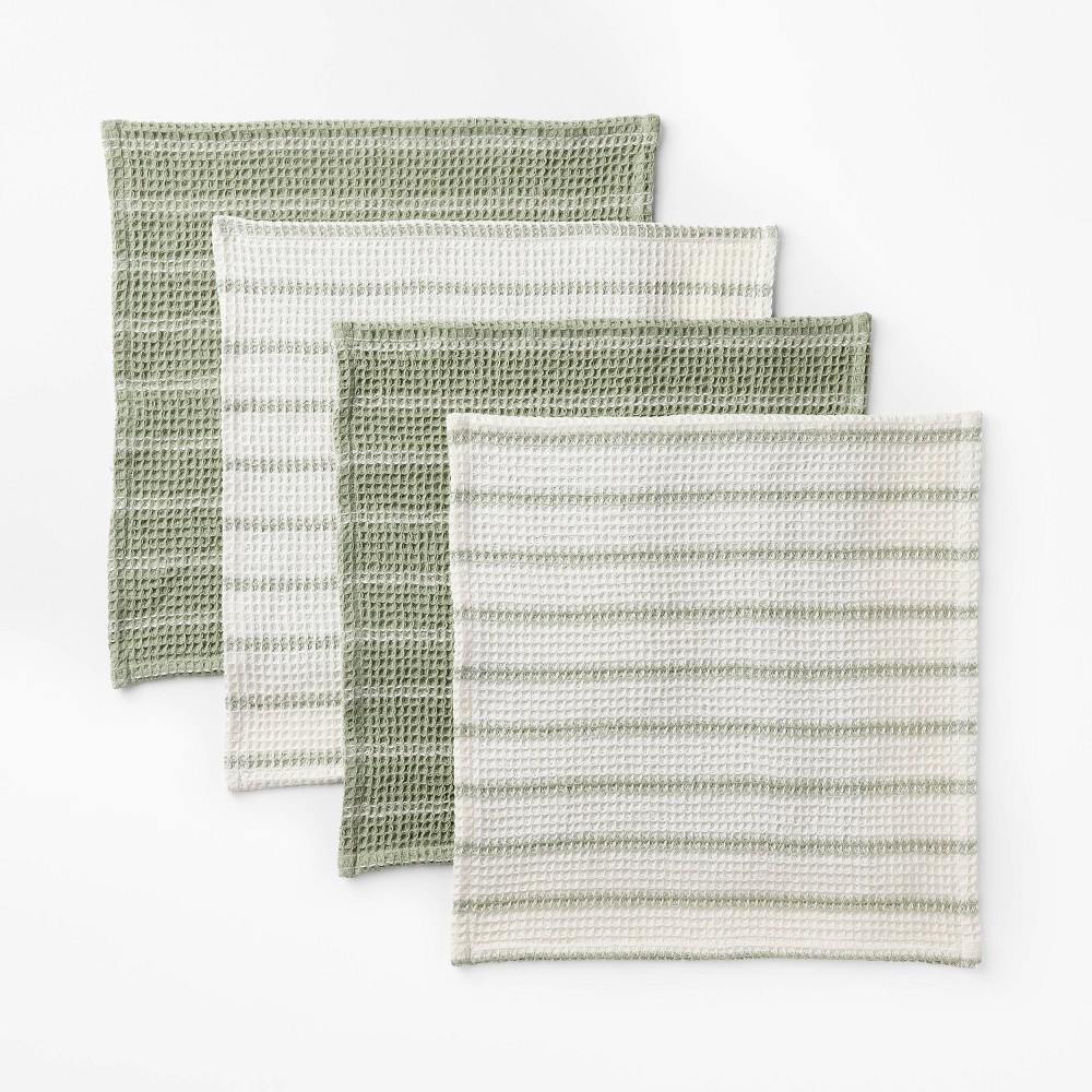 Photos - Other Accessories 4pk Dish Cloth Set Green - Figmint™