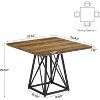 Lantine Square Dining Table for 4, 35.4-Inch Small Dining Table with Metal Base for Dining Room, Small Space, Apartment, Rustic Brown & Black - 2 of 4
