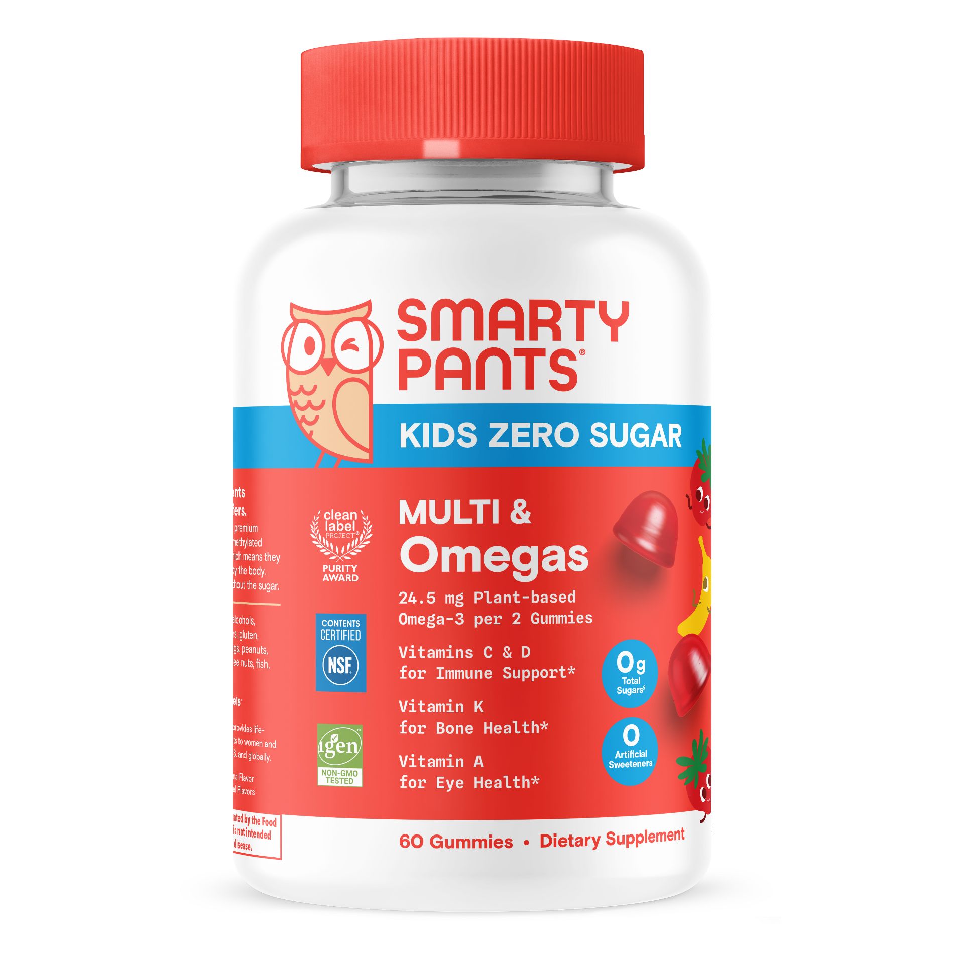 SmartyPants Zero Sugar Kids' Multivitamins & Omegas Gummies - 60ct