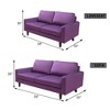 Velvet Loveseat Mid-Century Modern Sofa Tufted Couch with Wooden Legs for Living Room - 3 of 4