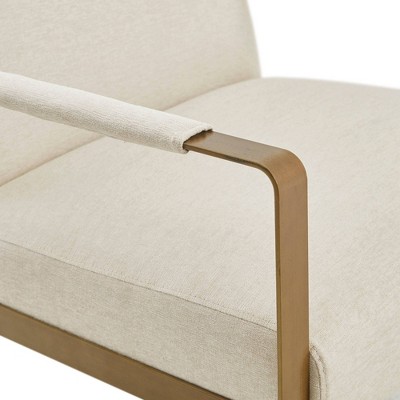 Cream Velvet & Antique Gold Metal Luxe Accent Chair