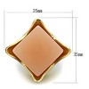 Slickblue Women's Solitaire Ring in IP Gold Stainless Steel with 20x20mm Square Light Rose Synthetic Stone, size 5–9 - 2 of 4