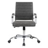 LeisureMod Benmar Mid-Back Office Chair, Leather Upholstery with Swivel, Tilt, and Chrome Base, Modern Desk Seating for Home Office or Conference Room - 3 of 4