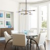 Dewdrop Mid Century Modern 12-Light Chandelier, Black & Brass Sputnik with White Glass Globes - 4 of 4