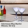 Orrefors Intermezzo 8.5 Fl. Oz. Stemmed Martini Glasses - Set of 2, Blue Drop - Kitchen & Dining Crystal Glassware - Dishwasher Safe - 2 of 4